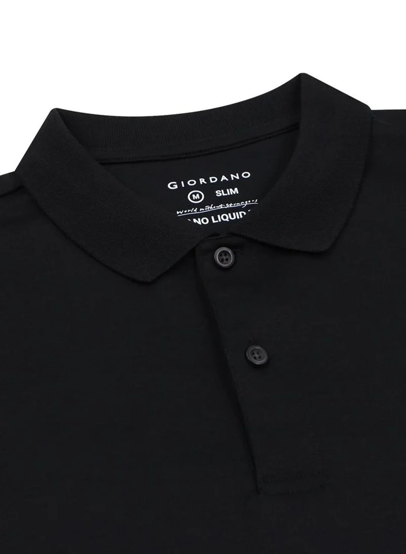 GIORDANO  Men’s Slim Fit Liquid Touch Cotton Interlock Polo for Men | Best Price UAE